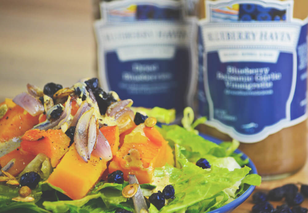 Close up of Blueberry Haven's Butternut Squash Salad Recipe